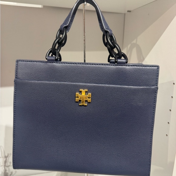 Tory Burch Dark Blue Shoulder Bag with Gold Logo - Picture 2 of 5